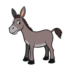 Cute Cartoon Donkey Illustration – Happy Farm Animal Character