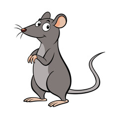 Cute Cartoon Rat Character – Funny Rodent Animal Vector Illustration