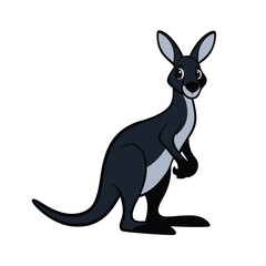 Cartoon Kangaroo Illustration – Cute Standing Kangaroo Vector