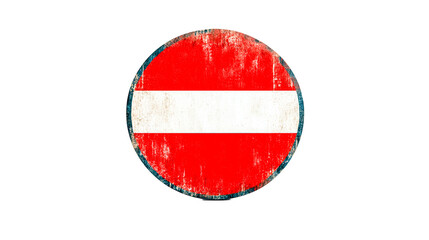 No entry road sign with transparent background indicating prohibition