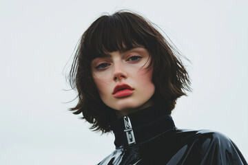 Bold Portrait with Red Lips