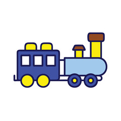 Naklejka premium Cute And Colorful Toy Train Vector Illustration For Kids