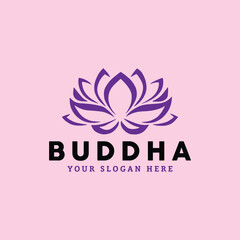 Obraz premium lotus buddha spa logo design vector
