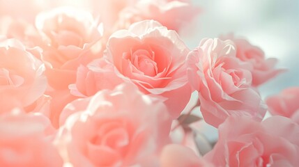 Soft Color Petals of Light Pink Roses Perfect for Background Textures