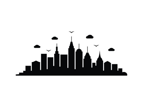 recommend clip art: Green Cityscape Silhouettes: Urban Eco Vector Collection