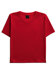 Casual red t-shirt display clothing studio product photography clean background front view cut out background concept