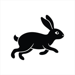 Easter Rabbit Running Simple Silhouette Icon Vector Design