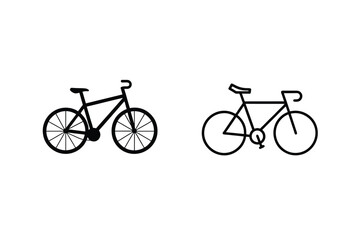 Obraz premium Two Black And White Bicycle Line Art Images Vector Design Minimalist Style