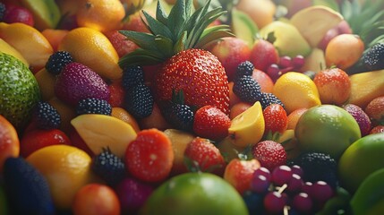 Obraz premium Vibrant array of fresh fruits and berries (1)