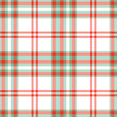 Autumn pale teal Seamless Tartan with Vintage vermillion accents Fabric Design