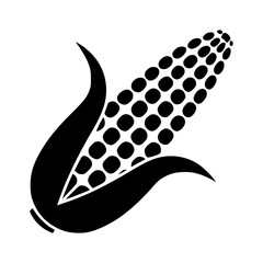 Black Corn Silhouette Vector Icon for Agricultural Logos, Farming Illustrations, Food Packaging Designs, Organic Market Branding, Harvest Festival Graphics
