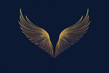Minimalist angel wings, line art style, ideal for tattoos and logos