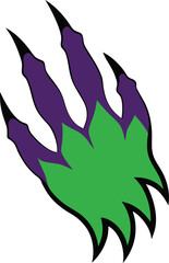 halloween claw marks doodle on white background