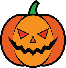halloween jack lantern doodle on white backgroud