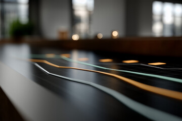 An abstract digital composition featuring layered financial chart elements such as glowing candlestick patterns, smooth curved line graphs, and faint grid overlays