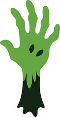  halloween zombie hand doodle on white background