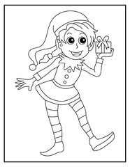 Simple Christmas coloring page for kids