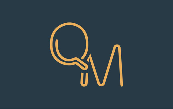 QM Minimalistic Line Art Logo Design with Abstract Lettering. Abstract minimalistic logo design featuring a sleek line art style.