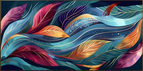 Modern Floral Background with Bright Colors
