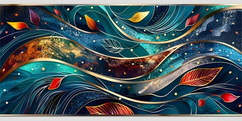 Whimsical Abstract Botanical Design
