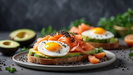 Two pieces of whole grain toast topped with slices of avocado