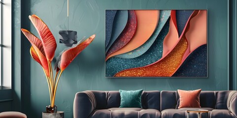Whimsical Abstract Botanical Design
