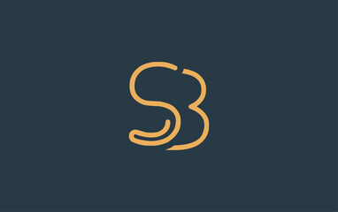 Obraz premium SB Minimalistic Line Art Logo Design with Abstract Lettering. Abstract minimalistic logo design featuring a sleek line art style.