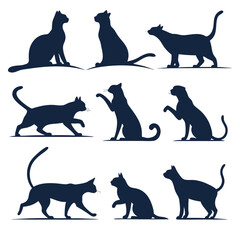 Cat silhouette bundle vector design