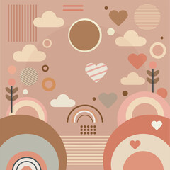 Retro Geometric Abstract Background