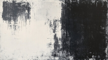Fototapeta premium Abstract textured background with contrasting black and white sections, distressed surface, grunge effect, artistic composition, creative design element.