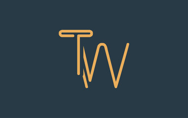 TW Minimalistic Line Art Logo Design with Abstract Lettering. Abstract minimalistic logo design featuring a sleek line art style.
