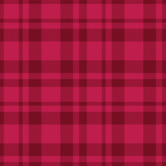 Contemporary Seamless Tartan featuring Soft wine red and Dusty ruby Fabric Design