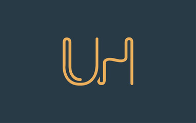 UH Minimalistic Line Art Logo Design with Abstract Lettering. Abstract minimalistic logo design featuring a sleek line art style.
