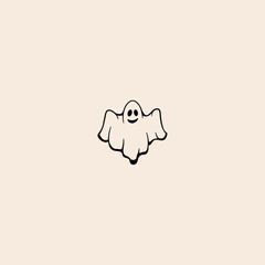 Ghost icon flat vector design.