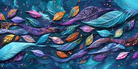 Hand Drawn Abstract Floral Background
