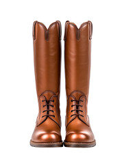 Elegant riding boots cut out background for fashion showcase studio setting detailed view modern aesthetic