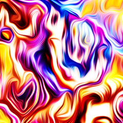 Abstract fluid art digital painting and dynamic swirling patterns with vibrant color transitions.