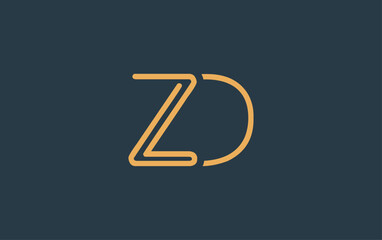 ZD Minimalistic Line Art Logo Design with Abstract Lettering. Abstract minimalistic logo design featuring a sleek line art style.