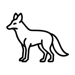 Fototapeta premium Coyote icon standing against a plain background