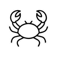 Crab icon illustration in black and white style