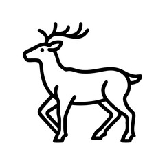 Obraz premium Reindeer walking icon in simple line art style