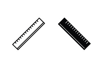 Two Ruler Icons Measuring Scale Instrument Minimalist Design For Education And Drafting Projects