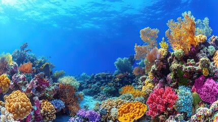 Obraz premium Vibrant coral reef teeming with colorful life
