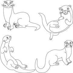 Sea Otter Clipart Set: Hand-drawn Otter Illustrations: Doodle Cartoon Sea Otters for Crafters, Designers, and DIY Lovers.