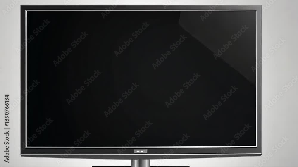 Poster realistic black led monitor on a plain background showing no content generative ai