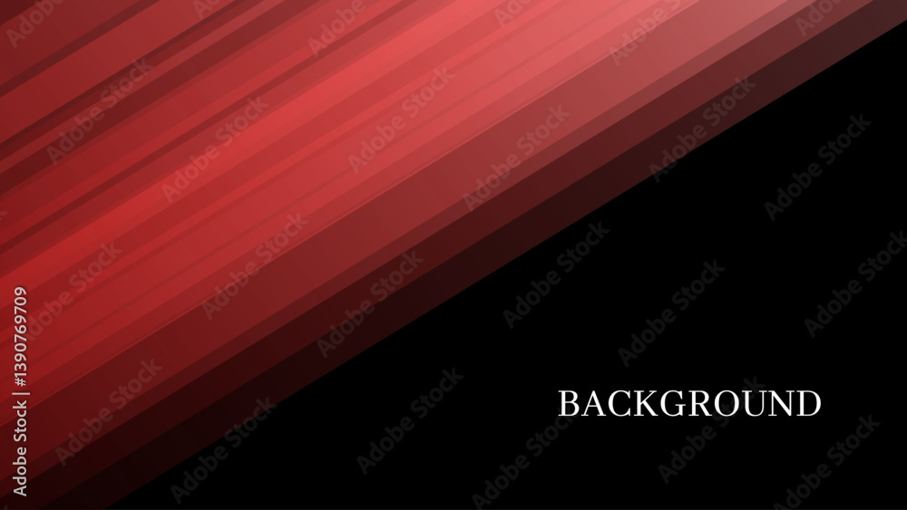 Wall mural black abstract background with red pattern, modern geometric texture, diagonal rays