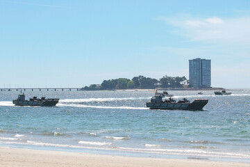 military maneuvers. Infantry, aviation and navy landing
