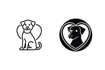 Minimalist Dog Icon Set Pet Shop Vector Illustration Design Templates