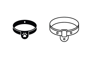 Two Simple Black And White Dog Collars Designs For Microstock Use