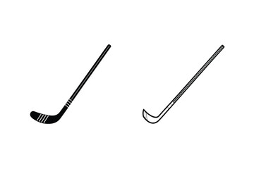 Hockey Stick Vector Illustration Set Minimalist Sport Equipment Design Elements